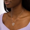 Thumbnail Image 2 of 1 CT. T.W. Diamond Shadow Heart Pendant in 10K White Gold