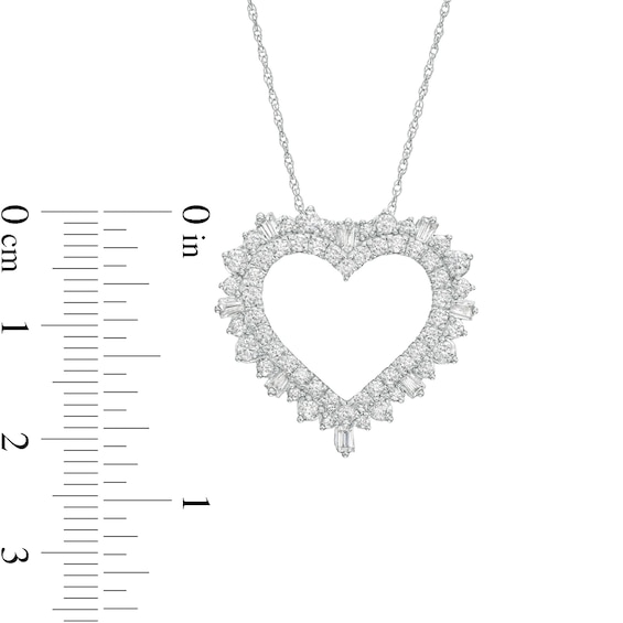 1 CT. T.w. Diamond Shadow Heart Pendant in 10K White Gold
