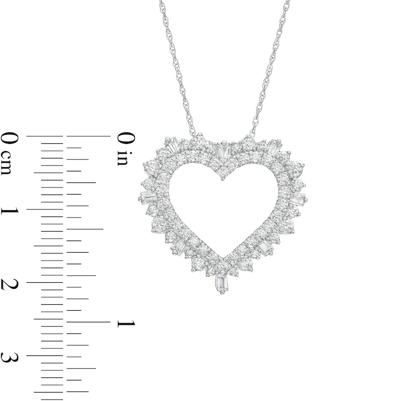 Main Image 3 of 1 CT. T.W. Diamond Shadow Heart Pendant in 10K White Gold
