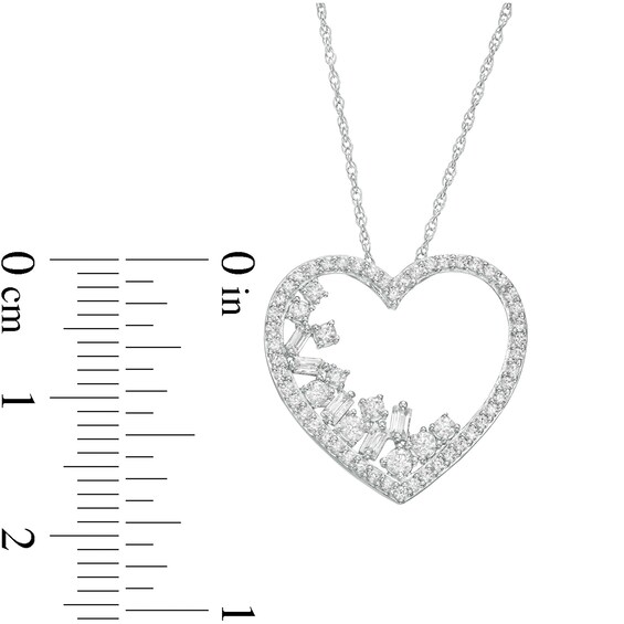 1/2 CT. T.w. Diamond Scatter Heart Pendant in 10K White Gold