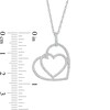 Thumbnail Image 3 of 1/4 CT. T.W. Diamond Interlocking Offset Hearts Pendant in 10K White Gold