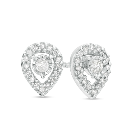 1/8 CT. T.w. Diamond Open Pear-Shaped Stud Earrings in 10K White Gold