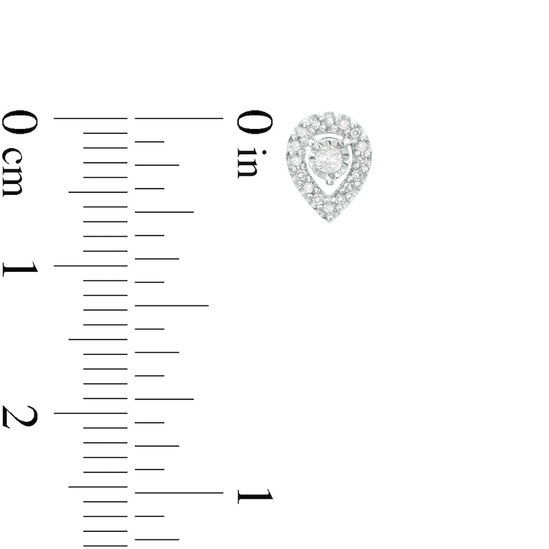 Main Image 3 of 1/8 CT. T.W. Diamond Open Pear-Shaped Stud Earrings in 10K White Gold