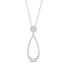 Thumbnail Image 1 of 1/3 CT. T.W. Diamond Elongated Open Teardrop Pendant in 10K White Gold