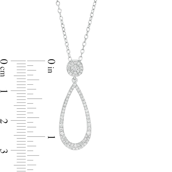 1/3 CT. T.w. Diamond Elongated Open Teardrop Pendant in 10K White Gold