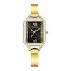 Thumbnail Image 0 of Ladies' Citizen Eco-Drive® Silhouette Crystal Gold-Tone Bangle Watch with Rectangular Black Dial (Model: EM0982-54E)