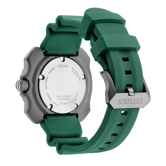 Men's Citizen Eco-DriveÂ® Promaster Gunmetal Grey Super Titaniumâ¢ Strap Watch with Green Dial (Model: Bn0228-06W)