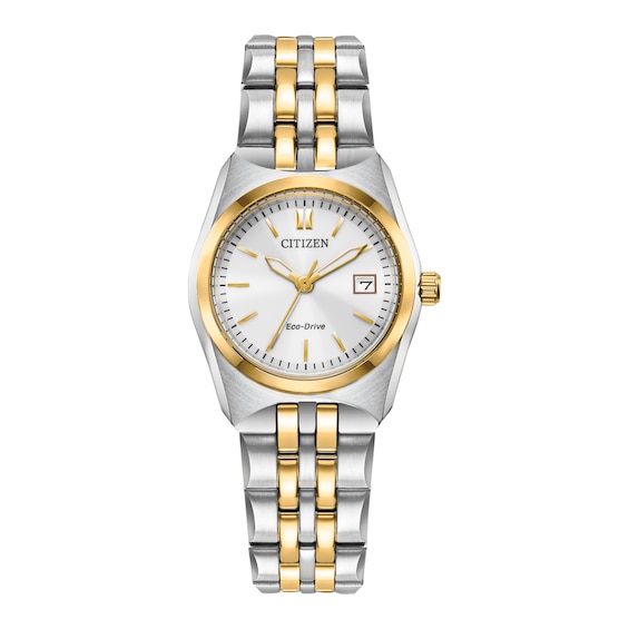 Ladies' Citizen Eco-DriveÂ® Corso Two-Tone Watch with White Dial (Model: Ew2299-50A)