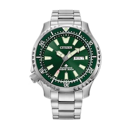 Men's Citizen Promaster Diver Two-Tone Automatic Watch with Green Dial (Model: NY0151-59X)