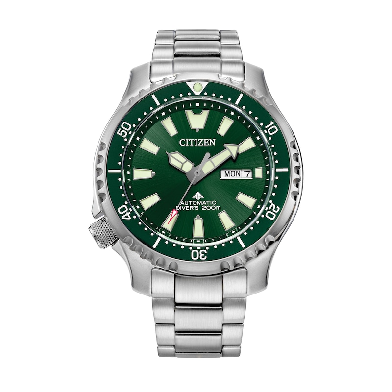 Main Image 1 of Men's Citizen Promaster Diver Two-Tone Automatic Watch with Green Dial (Model: NY0151-59X)