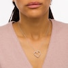 Thumbnail Image 2 of 1/2 CT. T.W. Diamond Station Heart Pendant in 10K White Gold