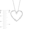 Thumbnail Image 3 of 1/2 CT. T.W. Diamond Station Heart Pendant in 10K White Gold