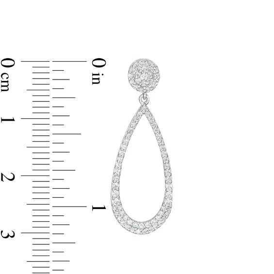 5/8 CT. T.w. Diamond Open Teardrop Earrings in 10K White Gold
