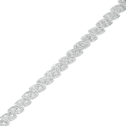 1/2 CT. T.W. Diamond Marquise Line Bracelet in 10K White Gold - 7.5"