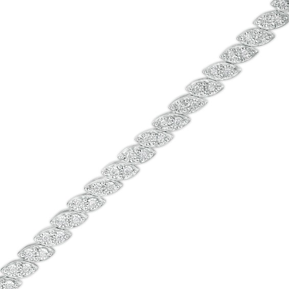 1/2 CT. T.w. Diamond Marquise Line Bracelet in 10K White Gold - 7.5"