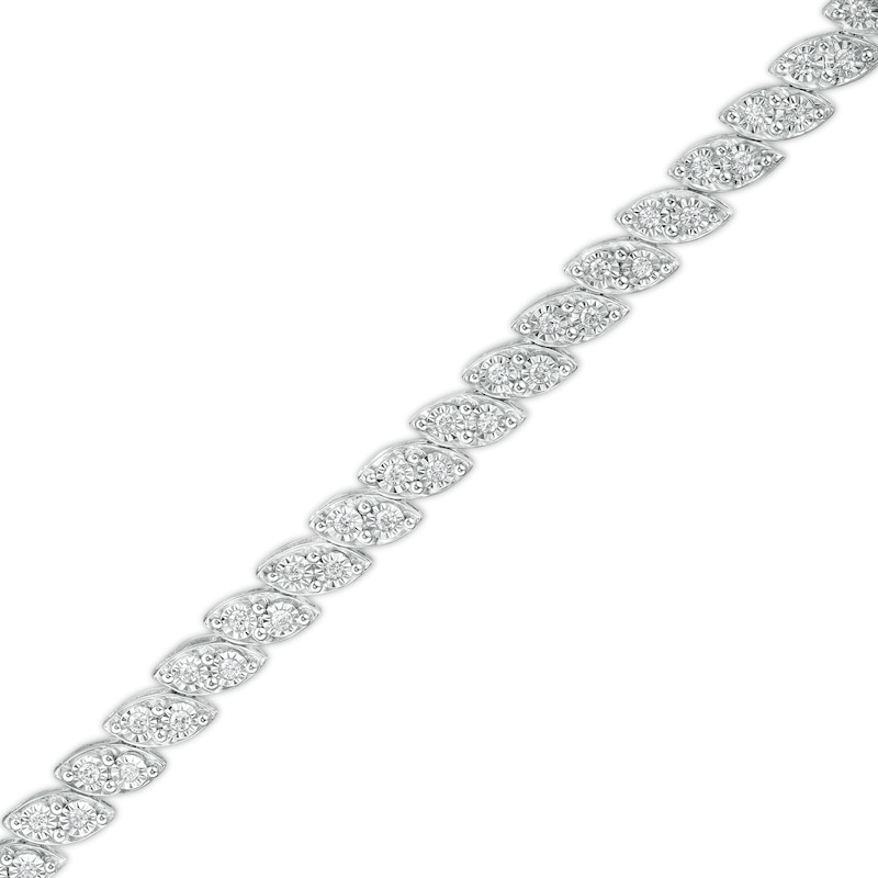 Main Image 1 of 1/2 CT. T.W. Diamond Marquise Line Bracelet in 10K White Gold - 7.5"