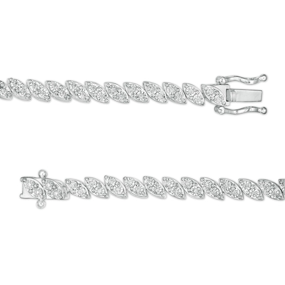 1/2 CT. T.w. Diamond Marquise Line Bracelet in 10K White Gold - 7.5"