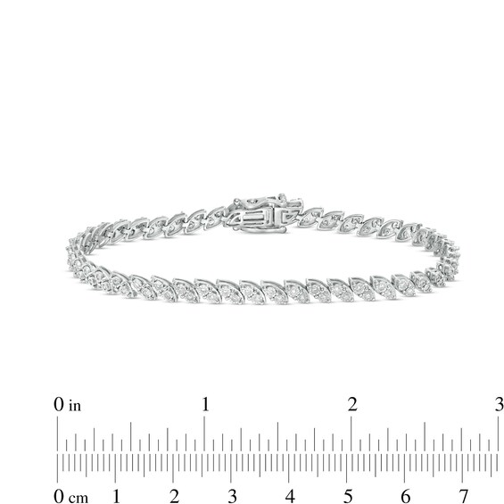 1/2 CT. T.w. Diamond Marquise Line Bracelet in 10K White Gold - 7.5"