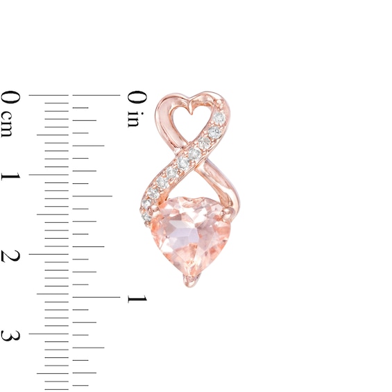 5.0mm Morganite and Diamond Accent Heart-Shaped Infinity Drop Earrings in 10K Rose Gold