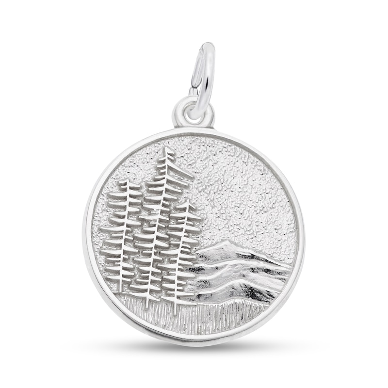 Main Image 1 of Rembrandt Charms® Mountain Scene Disc in Sterling Silver