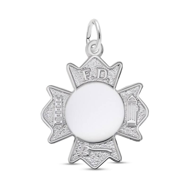 Main Image 1 of Rembrandt Charms® Fire Department Badge in Sterling Silver
