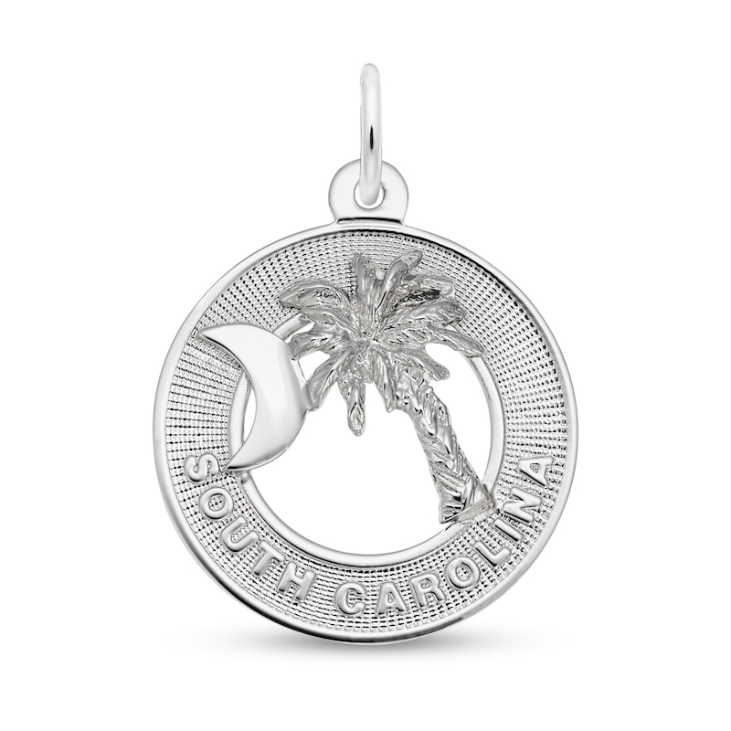 Main Image 1 of Rembrandt Charms® Palmetto with Moon SOUTH CAROLINA Circle in Sterling Silver