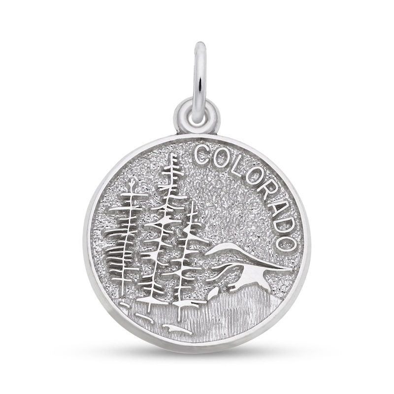Main Image 1 of Rembrandt Charms® COLORADO Mountains Disc in Sterling Silver