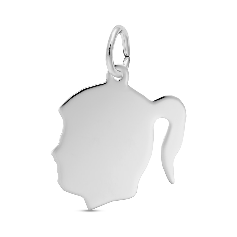 Main Image 1 of Rembrandt Charms® Girl Profile Silhouette in Sterling Silver