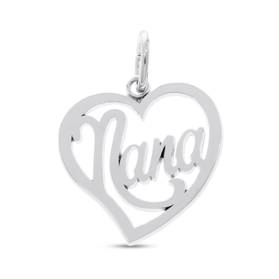 Rembrandt CharmsÂ® Heart with "Nana" in Sterling Silver