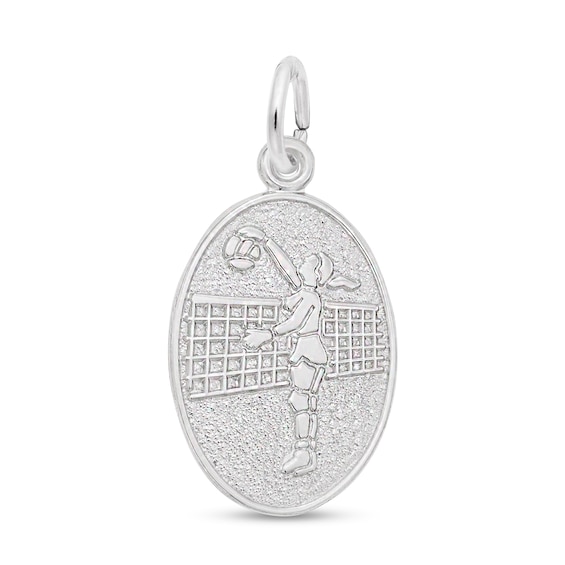 Rembrandt CharmsÂ® Volleyball Player Oval Disc in Sterling Silver