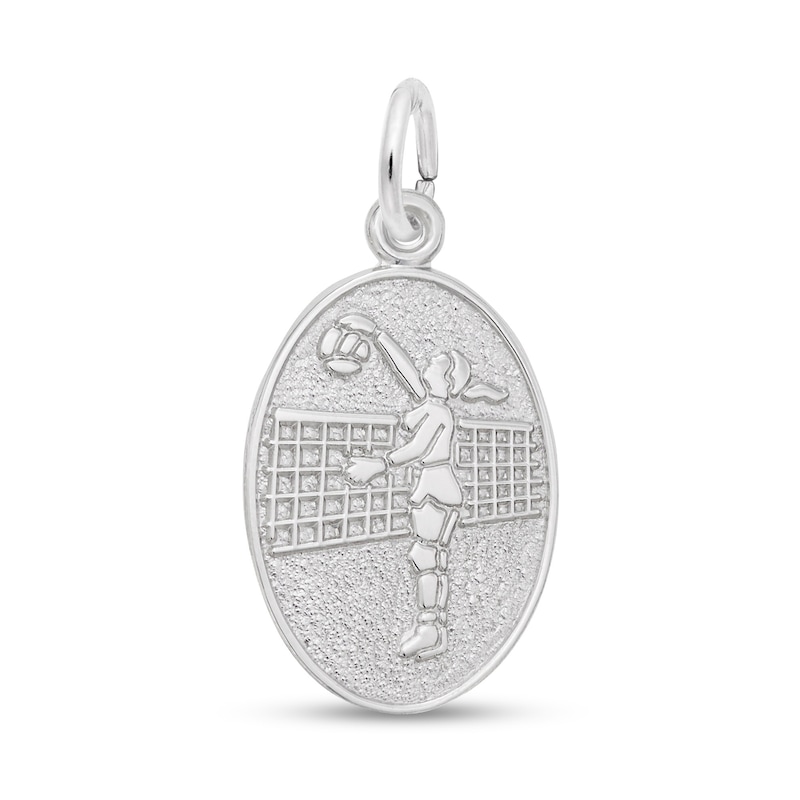 Main Image 1 of Rembrandt Charms® Volleyball Player Oval Disc in Sterling Silver