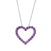 Thumbnail Image 1 of Amethyst Adjustable Heart Pendant in Sterling Silver