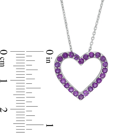 Amethyst Adjustable Heart Pendant in Sterling Silver