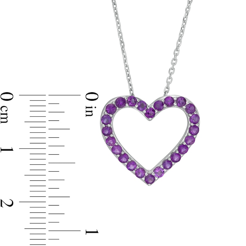 Main Image 3 of Amethyst Adjustable Heart Pendant in Sterling Silver
