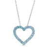 Thumbnail Image 1 of Swiss Blue Topaz Adjustable Heart Pendant in Sterling Silver