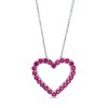 Thumbnail Image 1 of Lab-Created Ruby Adjustable Heart Pendant in Sterling Silver