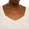 Thumbnail Image 2 of Lab-Created Ruby Adjustable Heart Pendant in Sterling Silver