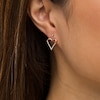 1/10 CT. T.W. Diamond Elongated Heart Drop Earrings in 10K Rose Gold