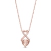 Thumbnail Image 0 of 6.0mm Morganite and Diamond Accent Heart-Shaped Infinity Pendant in 10K Rose Gold