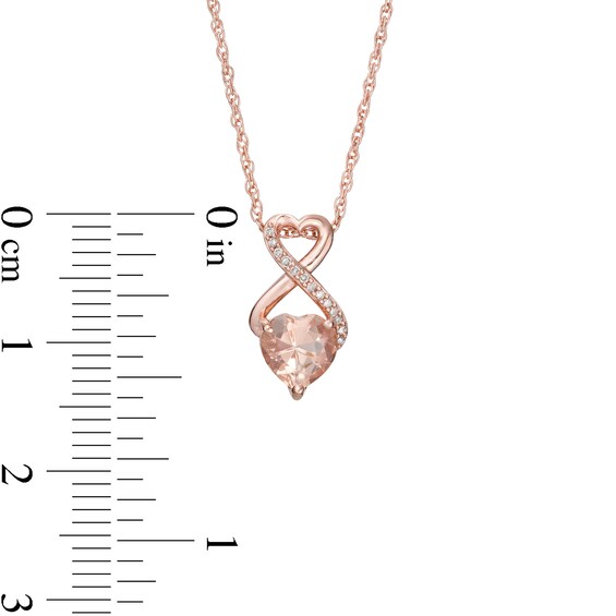 6.0mm Morganite and Diamond Accent Heart-Shaped Infinity Pendant in 10K Rose Gold
