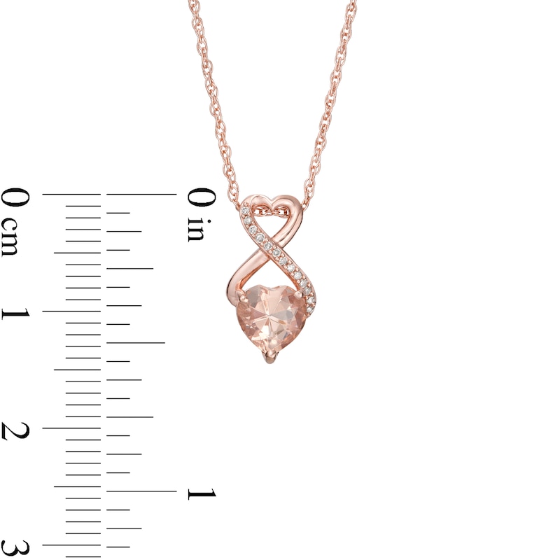 6.0mm Morganite and Diamond Accent Heart-Shaped Infinity Pendant in 10K Rose Gold