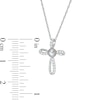 Thumbnail Image 2 of 4.0mm Freshwater Cultured Pearl and 1/10 CT. T.W. Diamond Pinwheel Cross Pendant in 10K White Gold