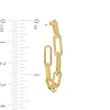 Thumbnail Image 3 of Multi-Finish Paper Clip Chain Link J-Hoop Earrings in 10K Gold