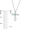Thumbnail Image 2 of Oval Aquamarine and 1/10 CT. T.W. Diamond Pinwheel Cross Pendant in 10K White Gold
