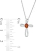 Thumbnail Image 2 of Oval Citrine and 1/10 CT. T.W. Diamond Pinwheel Cross Pendant in 10K White Gold