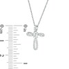 Thumbnail Image 2 of Oval White Topaz and 1/10 CT. T.W. Diamond Pinwheel Cross Pendant in 10K White Gold