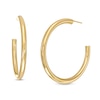 Thumbnail Image 0 of Made in Italy 40.0mm Tube J-Hoop Earrings in 14K Gold