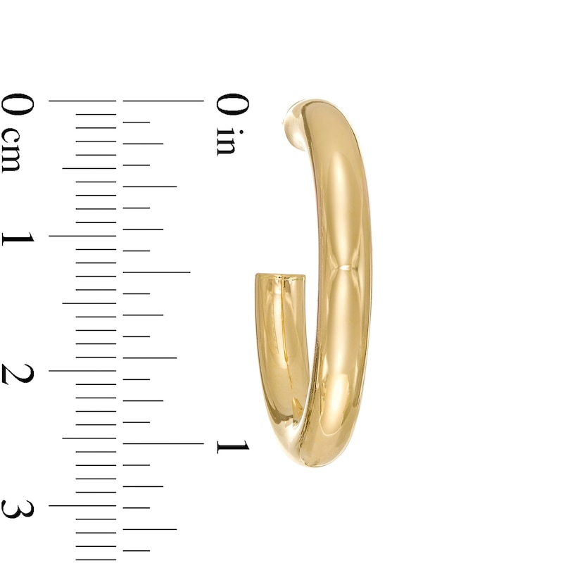 Main Image 3 of Made in Italy 20.0mm Tube J-Hoop Earrings in 14K Gold