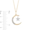 Thumbnail Image 3 of Enchanted Disney Jasmine 1/10 CT. T.W. Diamond Moon and Star Pendant in 10K Gold – 19"