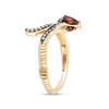 Thumbnail Image 2 of Enchanted Disney Villains Jafar Pear-Shaped Garnet and 1/6 CT. T.W. Diamond Snake Ring in 10K Gold